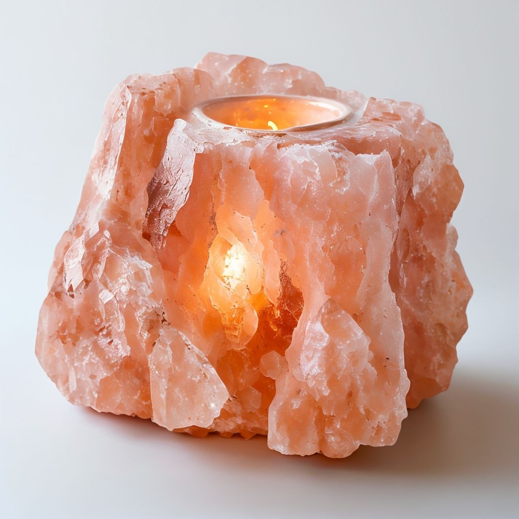 Himalayan Salt Candle Holder – Natural Hand-Carved Pink Salt Tealight Holder